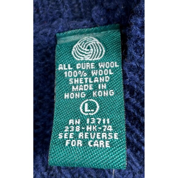 Vintage Claybrooke Sweater Mens Large Shetland Wool Blue Preppy Classic Timeless - Picture 3 of 8